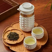 《乾唐軒活瓷》 乾坤泡茶器 / 一壺+二杯 / 鎏金 /2色 牙白金