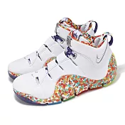 Nike 籃球鞋 LeBron IV 男鞋 白 彩 Fruity PEBBLE LBJ 4代 氣墊 運動鞋 DQ9310-100