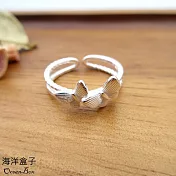 靈動可愛雙蝴蝶飛舞925純銀戒指.可調整戒圍