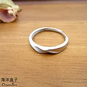復古素面磨砂拉絲莫比烏斯999純銀戒指.可調整戒圍