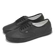 Vans 休閒鞋 Authentic 男鞋 女鞋 黑 皮革 低筒 經典 全黑 板鞋 VN000JRAL3B