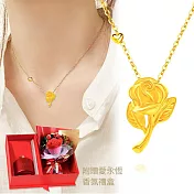 【TLH】永恆的愛 黃金玫瑰項鍊 香氛禮盒 約重0.07錢±3釐 (母親節限定 黃金 禮盒)