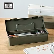 【日本霜山】日系手提式PP收納箱/工具箱(高款)- 軍綠