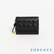 ZODENCE CRAFTSOUL進口真皮手工上色編織卡片零錢包  經典黑