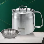 304不鏽鋼濾油壺-附油炸籃-2.0L-2組