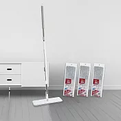 hold拖不沾手刮淨平板拖把X1支+替換布X3入