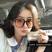 【SUNS】韓版ins高階復古墨鏡 明星款墨鏡 網紅抖音款 高質感金屬框 抗UV400 G30 黑框漸層橘