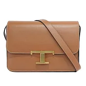 TOD’S T Timeless 光滑小牛皮翻蓋二用包(Mini) (棕色)