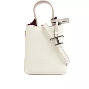TOD’S T Logo 超小號手提/斜背二用皮革手機包 (白色)