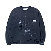 Neighborhood 2025SS SAVAGE CREWNECK 長袖 黑/藍/米白 251OKNH-CSM05 M 黑