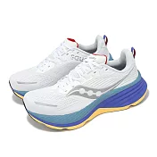 Saucony 慢跑鞋 Hurricane 24 男鞋 白 藍 緩衝 厚底 穩定 路跑 運動鞋 索康尼 S20933500