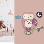 JB-Design-北歐風卡通DIY掛鐘-動物款 貓頭鷹