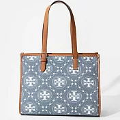 Tory burch 老花丹寧托套包-牛仔藍