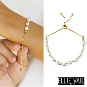 ELLIE VAIL 邁阿密防水珠寶 金色豆豆珍珠手鍊 可調式 Hayden Pearl