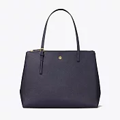 Tory burch 雙層拉鍊托特包-深藍色