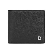 BALLY Byie B Logo 銀字牛皮對開零錢袋短夾 (巧克力色)