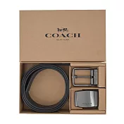 COACH 寬版基本款緹花PVC雙頭禮盒組 黑灰