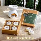 【The Forest 癒森林】居家香氛融蠟禮盒（4入香氛蠟塊+融蠟燭燈） 夢境花園
