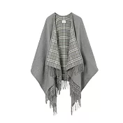 BURBERRY 經典格紋雙面羊毛斗篷 灰色