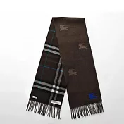 BURBERRY雙面兩用格紋羊絨圍巾 咖啡
