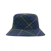 BURBERRY 格紋斜紋布漁夫帽- 午夜藍S