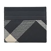 BURBERRY 新款格紋長版卡片夾 黑色/印花布