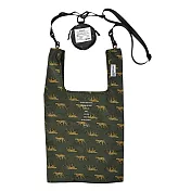 日本KiU 449-175 草原花豹 可斜背防水購物袋, 可收納, 包包吊飾可掛, 附菊繩