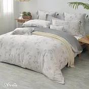 英國Abelia《怡然花蒔》加大天絲四件式防蹣抗菌吸濕排汗兩用被床包組