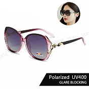 【SUNS】Polarized時尚精品狐狸造型名媛款 淑女偏光墨鏡 大框顯小臉 S362 輕量/防眩光/抗UV400   夢幻紫