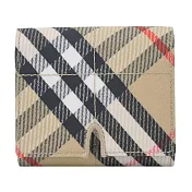 BURBERRY Snip格紋三折短夾 沙色