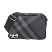 BURBERRY 盾形格紋迷你斜背包 炭灰色