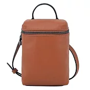 LONGCHAMP LE PLIAGE XTRA系列牛皮直式斜背包(迷你) 白蘭地酒