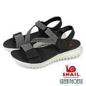 【SNAIL蝸牛】女 女大尺碼 涼鞋 厚底 超輕量 透氣 彈力 EU36 黑色