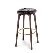 Stellar Works Utility 吧檯凳 （深棕橡木、黑皮革）