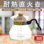 【GlassKing】一屋窯 FH-001 耐熱直火壺 耐熱玻璃壺 泡茶壺 咖啡壺 開水壺 可瓦斯爐加熱