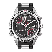 TIMEX 飛返計時指南運動腕錶-銀黑