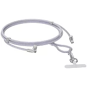 DEVIA USB Type-C to C 極速編織充電線掛繩(60W)(1.6M)(長度可調) 手機吊繩 防丟繩 -紫色