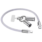 DEVIA USB Type-C to C 極速編織充電線掛繩(60W)(0.3M) 手機吊繩 防丟繩 手機繩 手機掛繩 -紫色