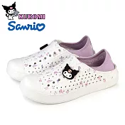 【HELLO KITTY】女 KUROMI 酷洛米 洞洞鞋 雨鞋 穆勒鞋 懶人鞋 半拖鞋 防水 兩穿 輕量 EU37 白色