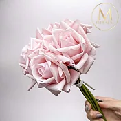 【Floral M】手感保濕安娜玫瑰氣質粉仿真花材（5入組）