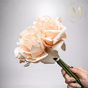 【Floral M】手感保濕安娜玫瑰香檳橙仿真花材（5入組）