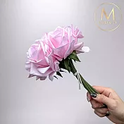 【Floral M】手感保濕安娜玫瑰公主粉仿真花材（5入組）