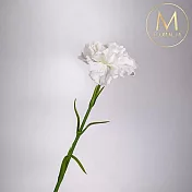【Floral M】手感保濕康乃馨優雅白仿真花材（2入組）