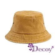 【Decoy】復古牛仔 簡約百搭防曬遮陽水洗圓頂漁夫帽/ 姜黃色