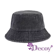 【Decoy】復古牛仔 簡約百搭防曬遮陽水洗圓頂漁夫帽/ 黑色