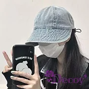 【Decoy】百搭牛仔 大帽簷防曬束口鴨舌棒球帽/淺藍