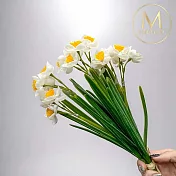 【Floral M】法式野餐田園迷你奶白水仙花仿真花材（1入組）