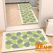 【iSFun】簡約水滴 吸水硅藻泥浴室廚房速乾防滑軟地墊50x80cm/ 綠色水滴