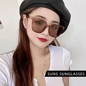 【SUNS】抗UV太陽眼鏡 方框潮流墨鏡 ins時尚墨鏡 網紅抖音款 S320 茶框茶片