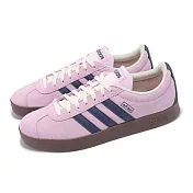 adidas 休閒鞋 VL Court 2.0 女鞋 粉紫 藍 膠底 復古 麂皮 愛迪達 JR8309 25cm PURPLE/NAVY/BROWN